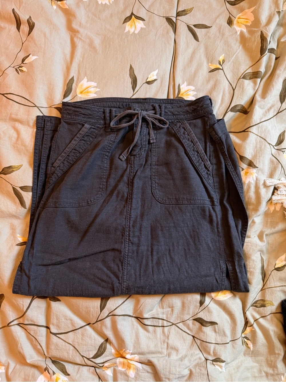 American Eagle Outfitters Black Stretch Drawstring Skirt